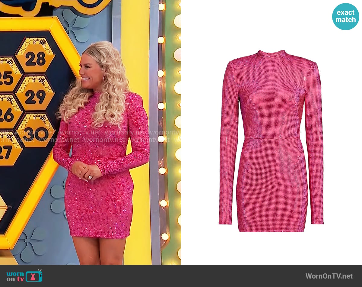 Bronx and Banco Noya Crystal-Embellished Minidress worn by Rachel Reynolds on The Price is Right