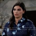 Brook Lynn’s navy petal print blouse on General Hospital