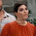 Brook Lynn’s red puff sleeve top on General Hospital