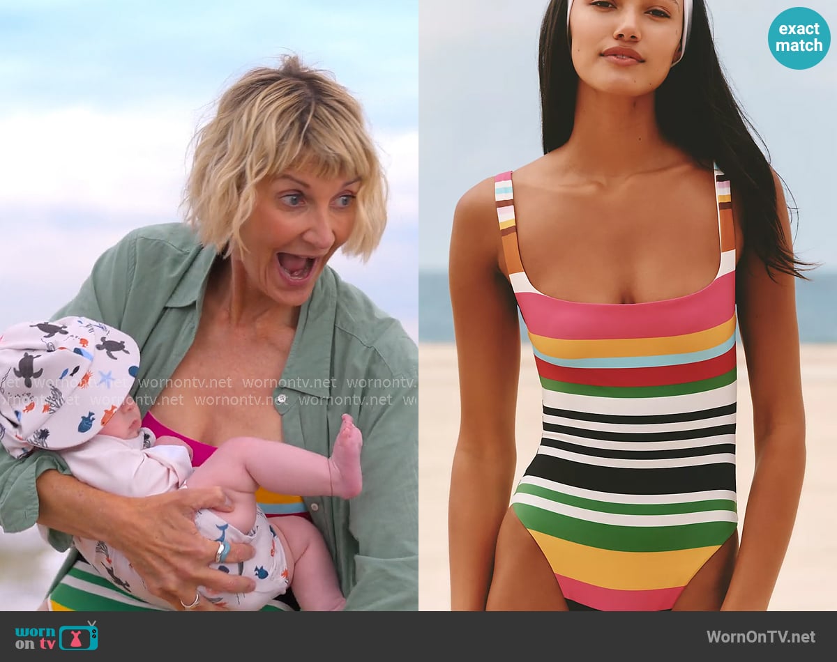 Cala de la Cruz Vienna One-Piece Swimsuit worn by Anne (Kerri Kenney) on The Four Seasons