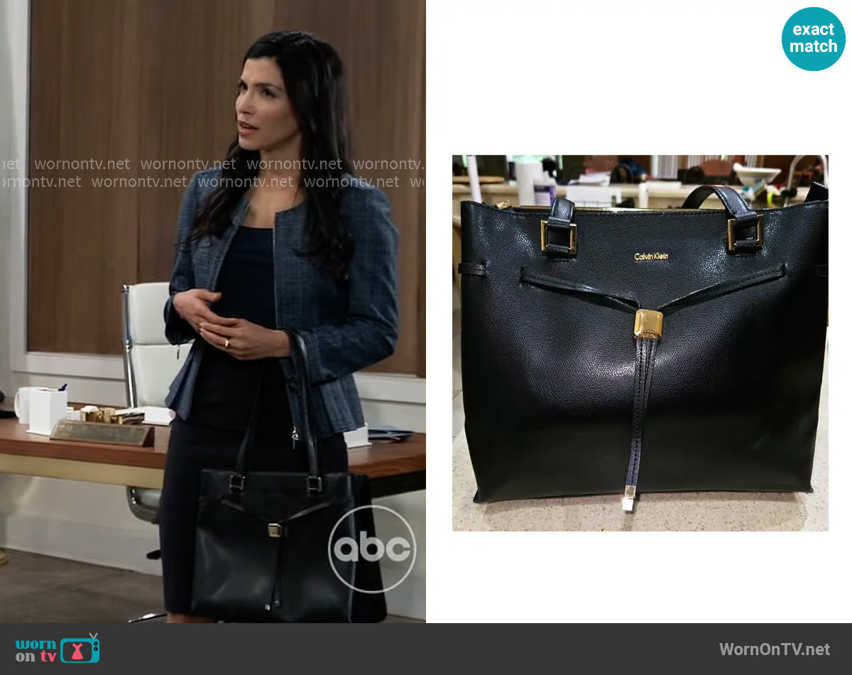 Calvin Klein Cindy Tote worn by Justine Turner (Nazneen Contractor) on General Hospital