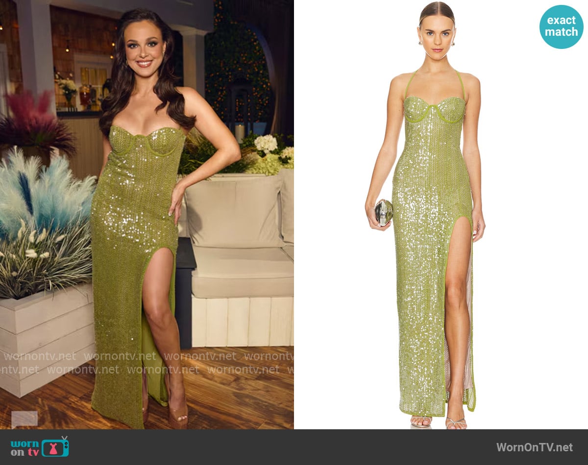 Camila Coelho Brihante Sequin Maxi Dress worn by Levi Sebree on Summer House