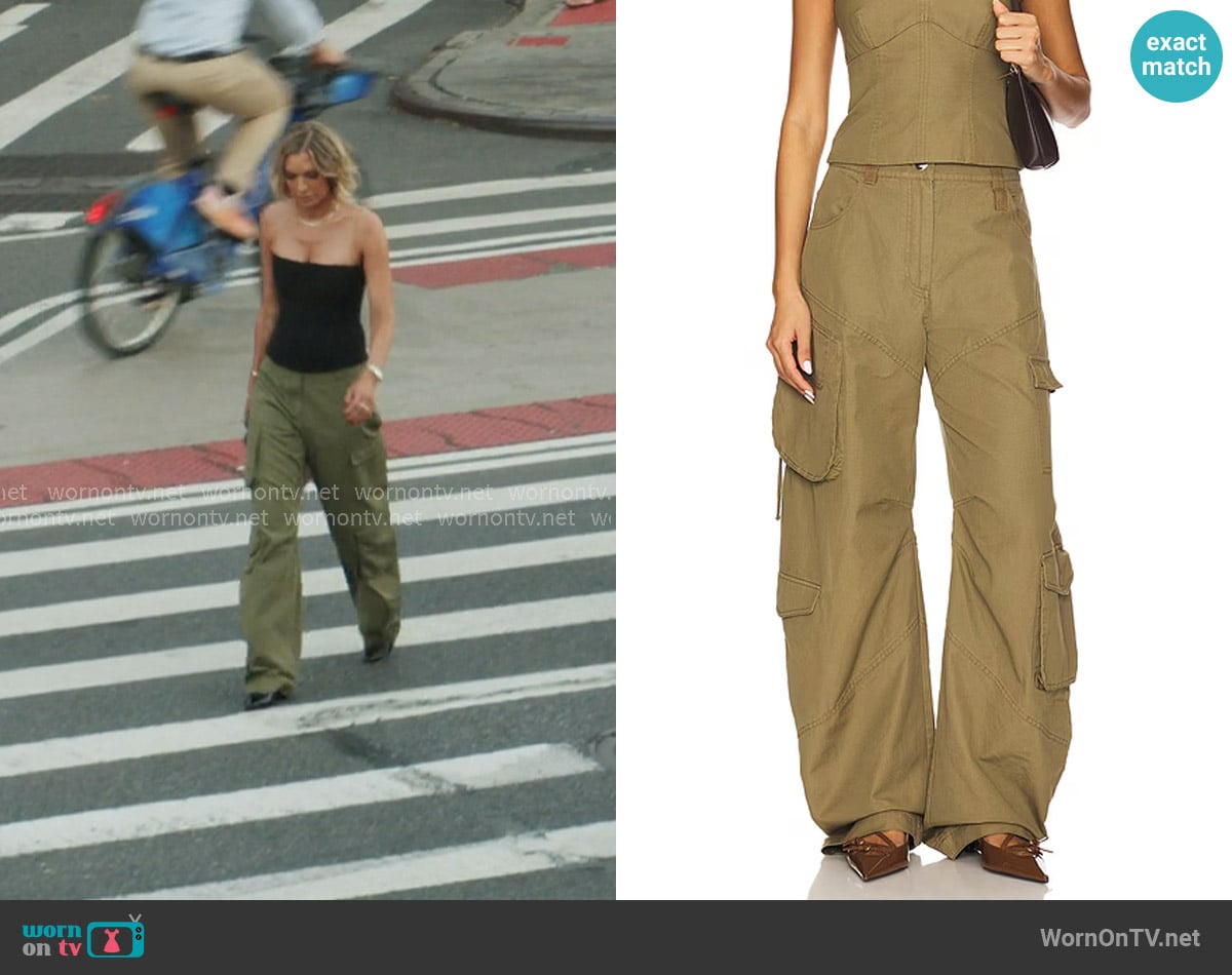 Camila Coelho Gigi Pant in Olive Green worn by Lindsay Hubbard on In The City