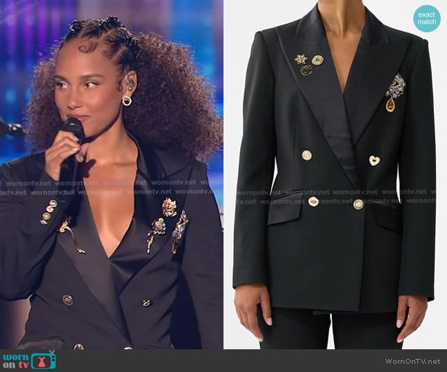 Camilla Double Breasted Suit Jacket worn by Alicia Keys on American Idol