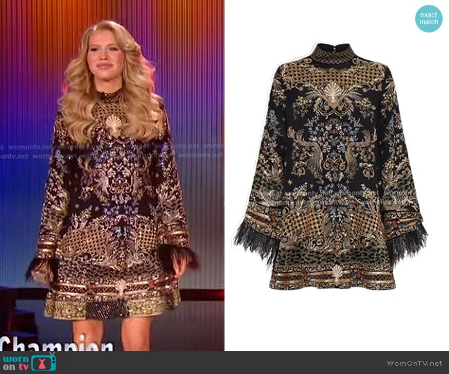 Camilla Long Sleeve Swing Dress worn by Hannah Harper on American Idol