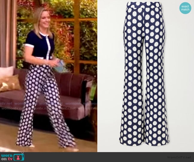 Cara Cara Polka dot linen wide-leg pants worn by Sara Haines on The View