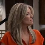 Carly’s red v-neck on General Hospital