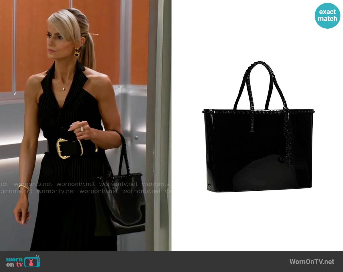 Carmen Sol Angelica Tote in Black worn by Vanessa McBride (Lauren Buglioli) on Beyond the Gates
