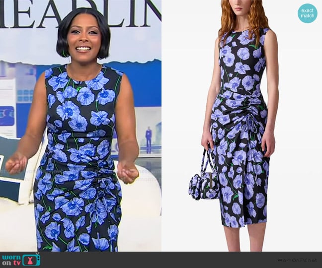 Carolina Herrera Floral-print midi dress worn by Tamron Hall on Tamron Hall Show