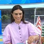 Caroline Solomon’s pink puff sleeve blouse on Today