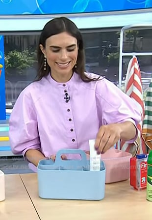 Caroline Solomon’s pink puff sleeve blouse on Today