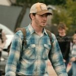 Carter’s blue plaid shirt on Dutton Ranch