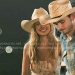 Cassie’s bow print top on Dutton Ranch