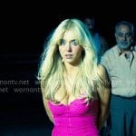 Cassie's pink lace bustier dress on Euphoria