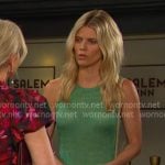 Cat’s green ribbed sleeveless knit dress on Days of our Lives