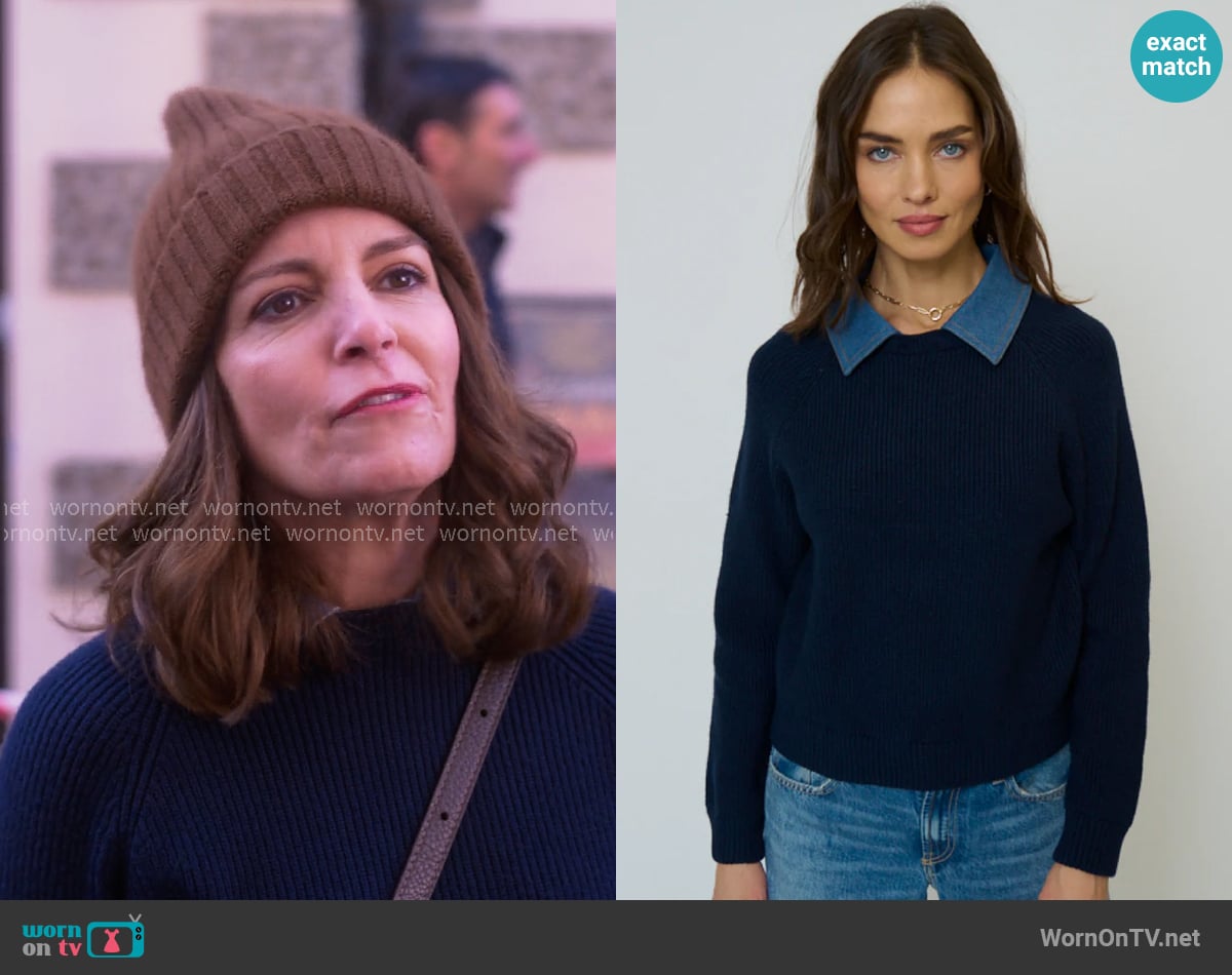 Central Park West Dash Denim Collar Pullover worn by Kate (Tina Fey) on The Four Seasons
