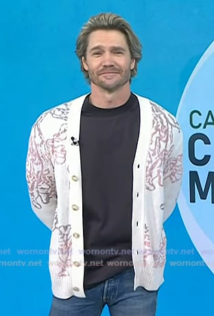 Chad Michael Murray’s white print cardigan on Today