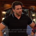 Chad’s black stripe polo on Days of our Lives
