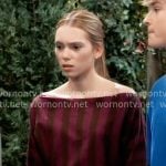 Charlotte's striped long sleeve top on General Hospital