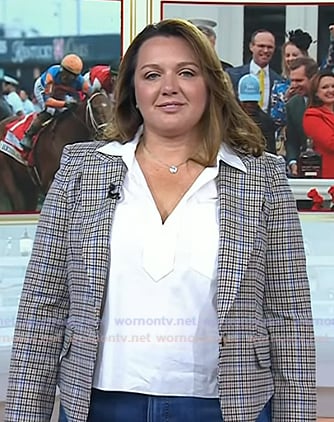 Cherie DeVaux’s grey plaid blazer on Today