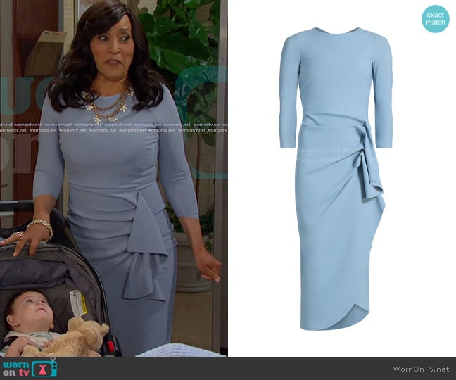 Chiara Boni La Petite Robe Waleska Ruched Jersey Dress worn by Paulina Price (Jackée Harry) on Days of our Lives