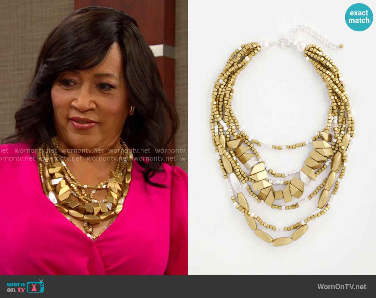 Paulina’s beaded layered necklace on Days of our Lives