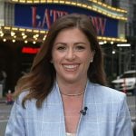 Chloe’s light blue windowpane check jacket on Today