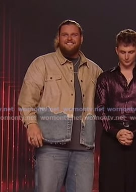Chris Tungseth’s beige denim panel shirt on American Idol