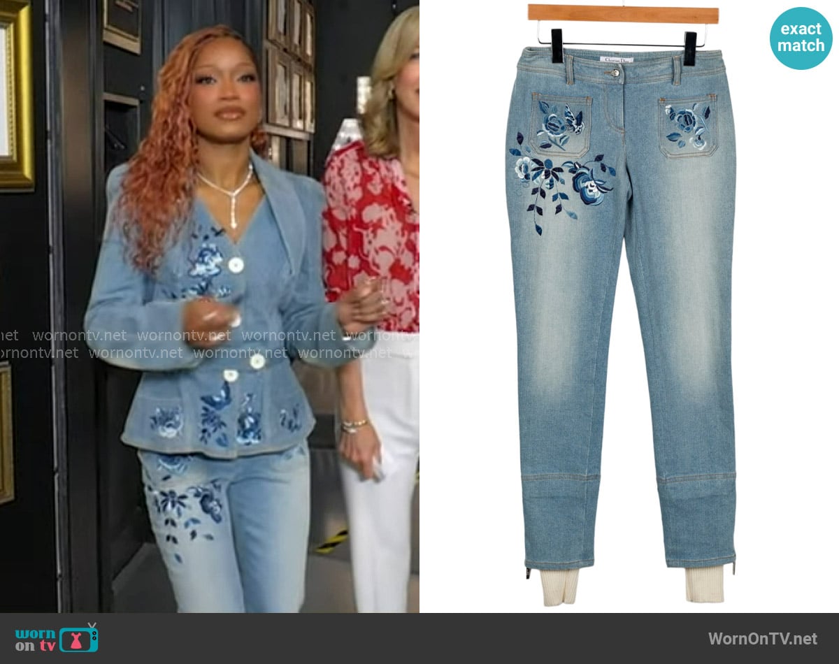 Christian Dior Vintage Jeans worn by Keke Palmer on Good Morning America