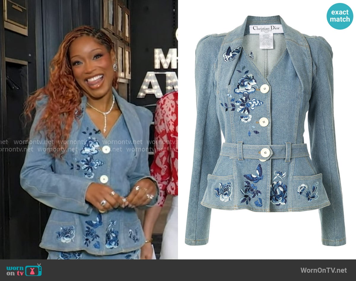 Christian Dior Vintage Stella Denim Jacket worn by Keke Palmer on Good Morning America