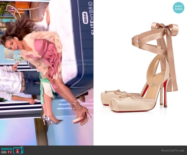 Christian Louboutin Cassia Lace Up 100 worn by Sunny Hostin on The View