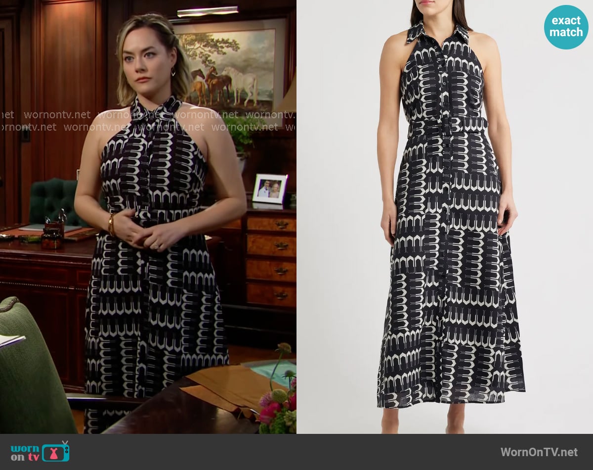 Ciebon Kaisa Sleeveless Belted Shirtdress worn by Hope Logan (Annika Noelle) on The Bold and the Beautiful