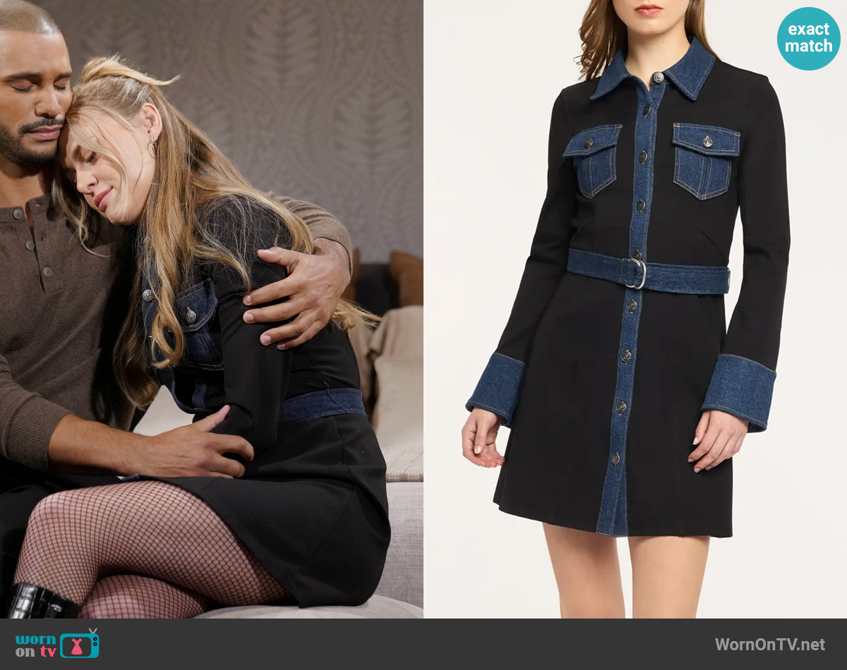 Cinq a Sept Aliza Dress in Black Fontaine worn by Claire Grace (Hayley Erin) on The Young and the Restless