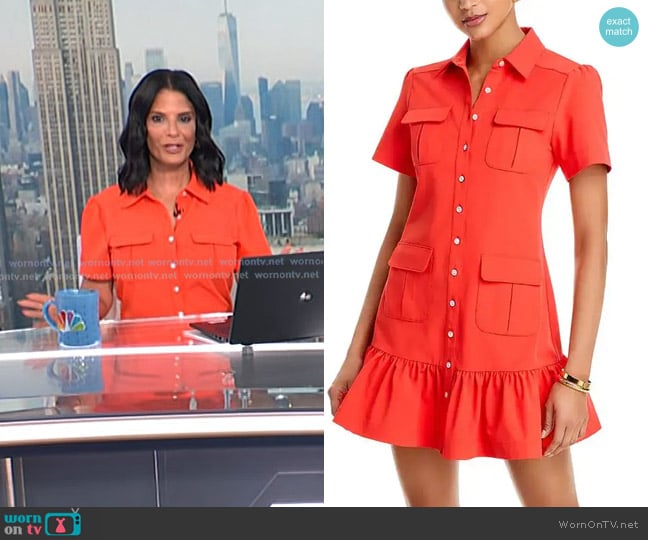 Cinq a Sept Jamie Shirt Dress in Cherry Tomato worn by Darlene Rodriguez on Today