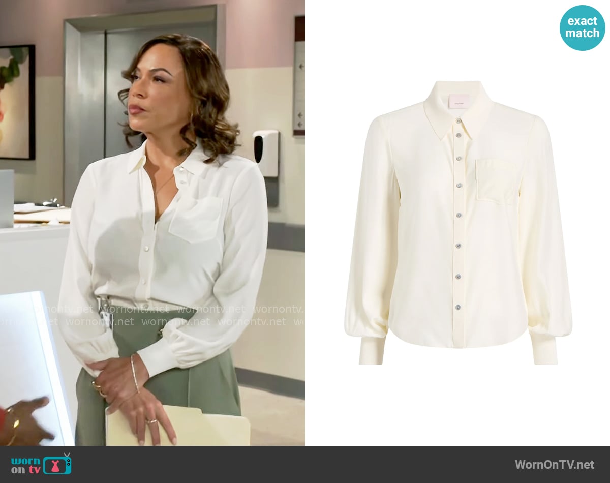 Cinq a Sept Karina Top worn by Nicole Dupree Richardson (Daphnee Duplaix) on Beyond the Gates