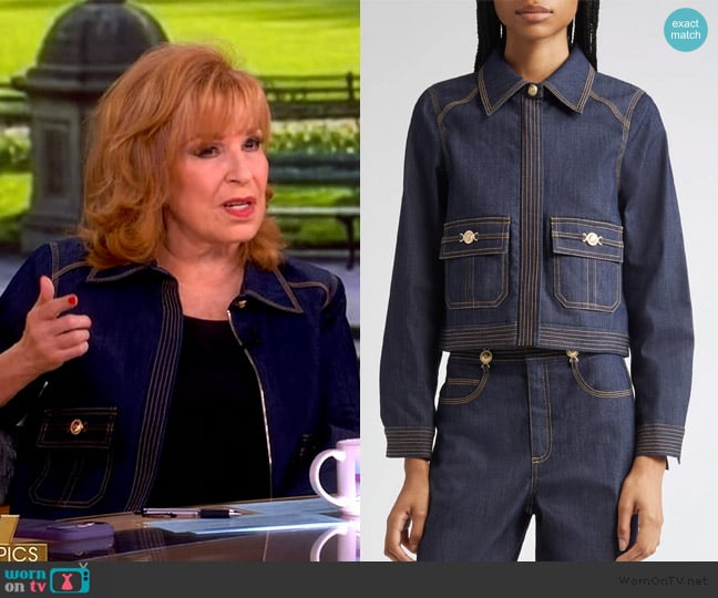 Cinq a Sept Lydie Crop Denim Jacket worn by Joy Behar on The View
