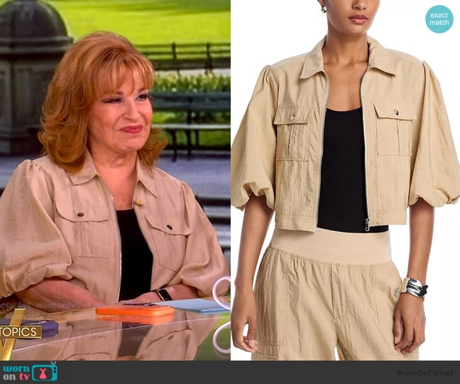 Joy’s khaki bell sleeve jacket on The View