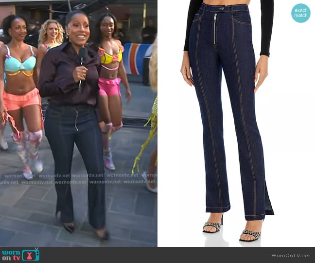 Cinq a Sept Pia Denim Pants worn by Sheinelle Jones on Today