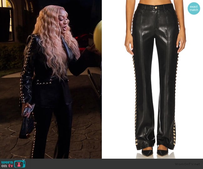 Drew’s black studded pants on RHOA