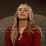 Claire’s red ruffled top on The Young and the Restless