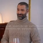 Claude's beige cable knit turtleneck sweater on The Four Seasons