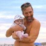 Claude's brown and pink swimsuit on The Four Seasons