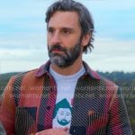 Claude’s multi color plaid shirt jacket on The Four Seasons