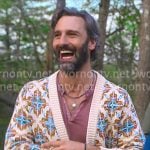 Claude's patterned cardigan on The Four Seasons