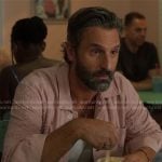 Claude's pink textured shirt jacket on The Four Seasons
