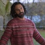 Claude's red marled sweater on The Four Seasons