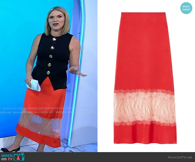 Claudie Pierlot Lace A-line Skirt worn by Jenna Bush Hager on Today