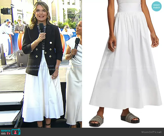 Co Cotton Sateen Midi-Skirt worn by Savannah Guthrie on Today