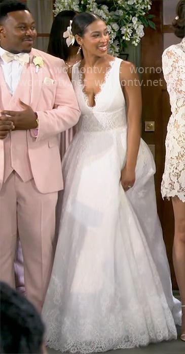 Courtney’s wedding dress on The Neighborhood