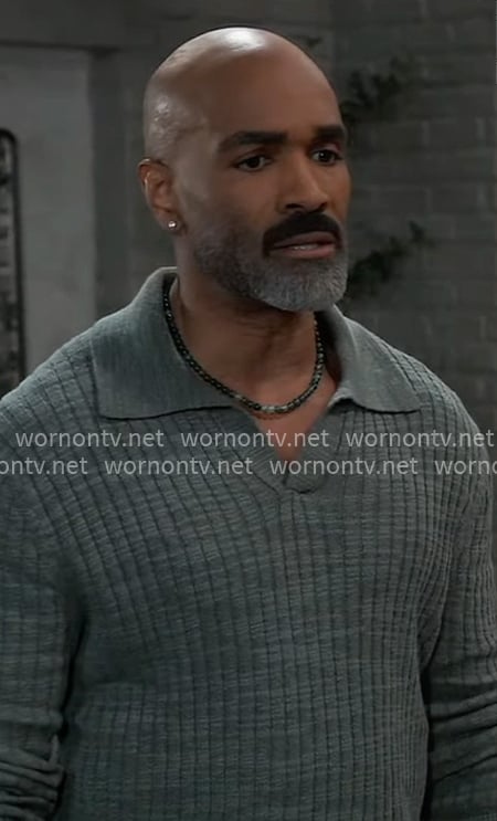 Curtis’s green polo sweater on General Hospital